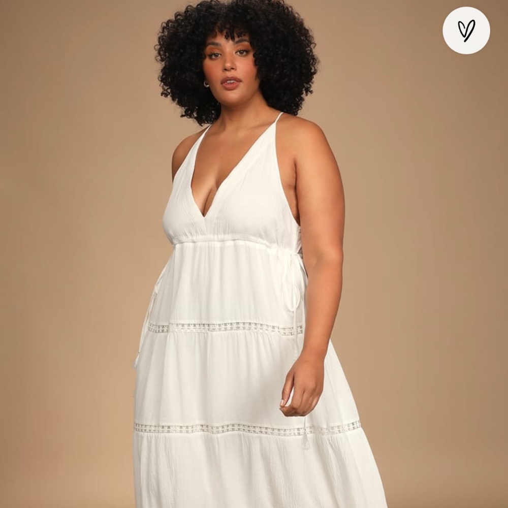 Lulus Favorite Feeling Ivory Crochet Lace Tiered Midi Dress